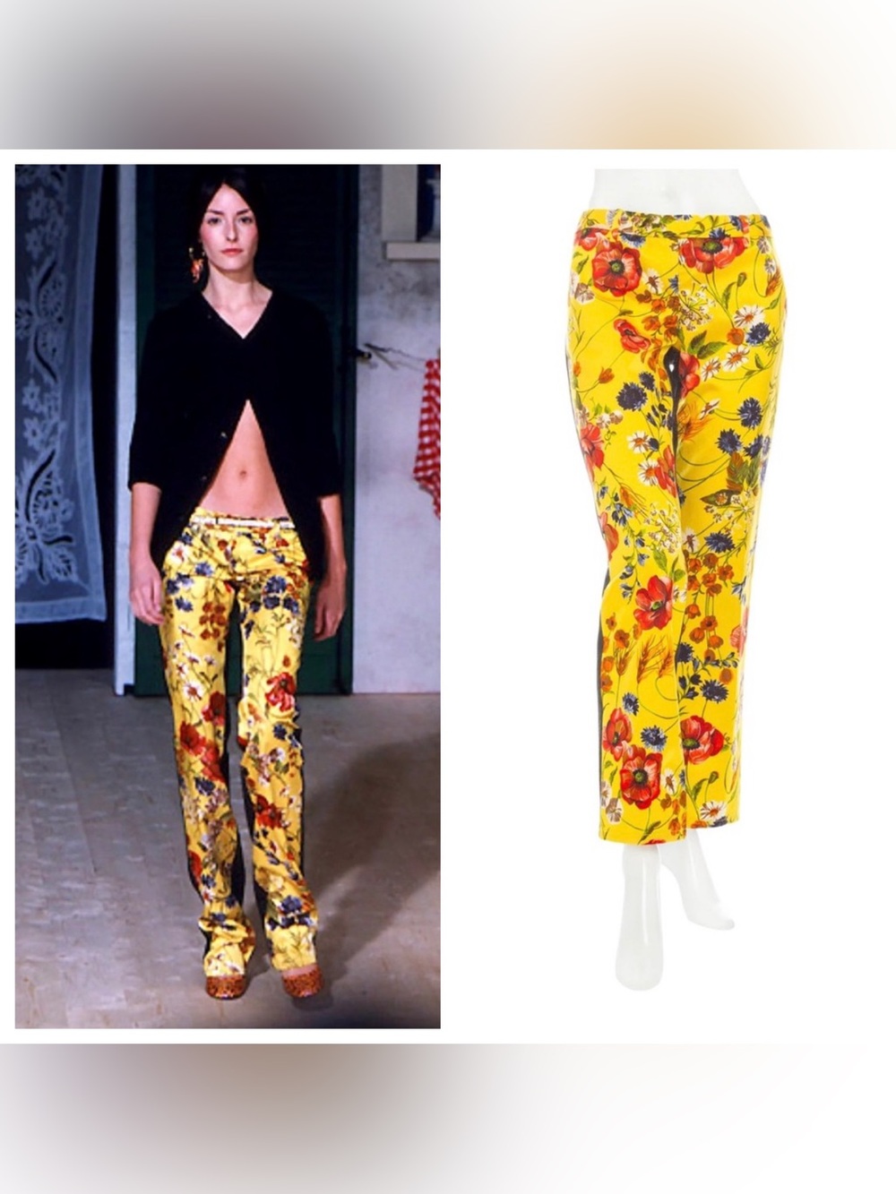 Dolce & Gabbana Vintage Floral Print Denim Pants 1999 NWT
